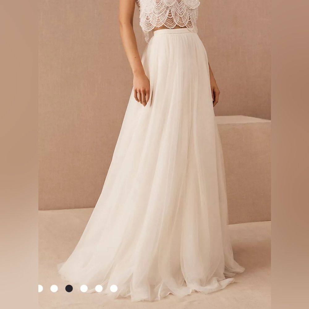Jenny Yoo Ivory Flowing Maxi Skirt - Picture 2 of 7